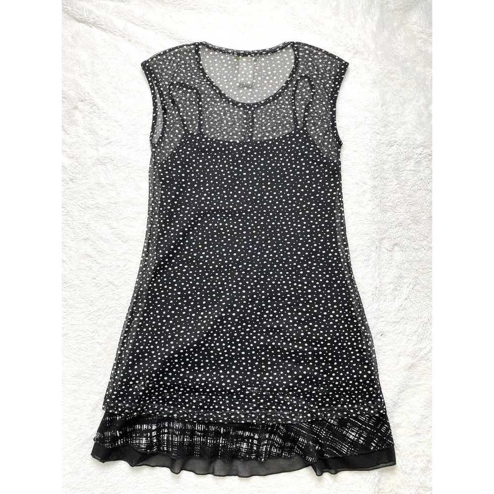 DOLCEZZA Black Polka Dot Layered Tunic Slip Dress… - image 4