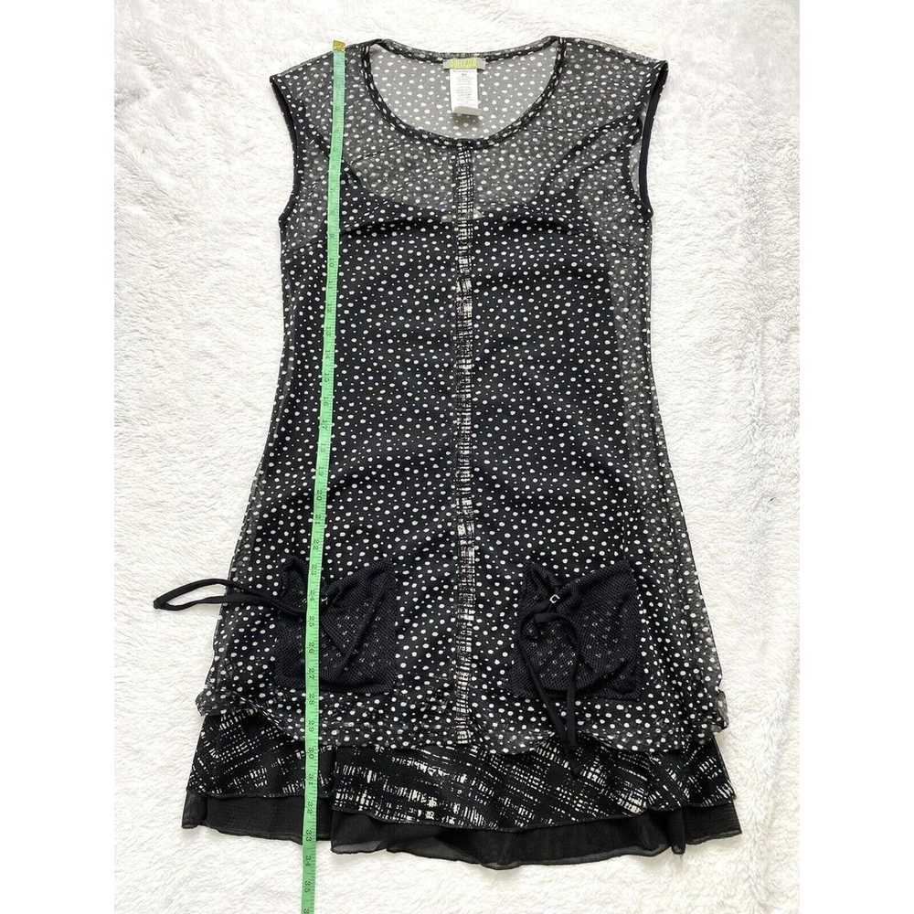 DOLCEZZA Black Polka Dot Layered Tunic Slip Dress… - image 8