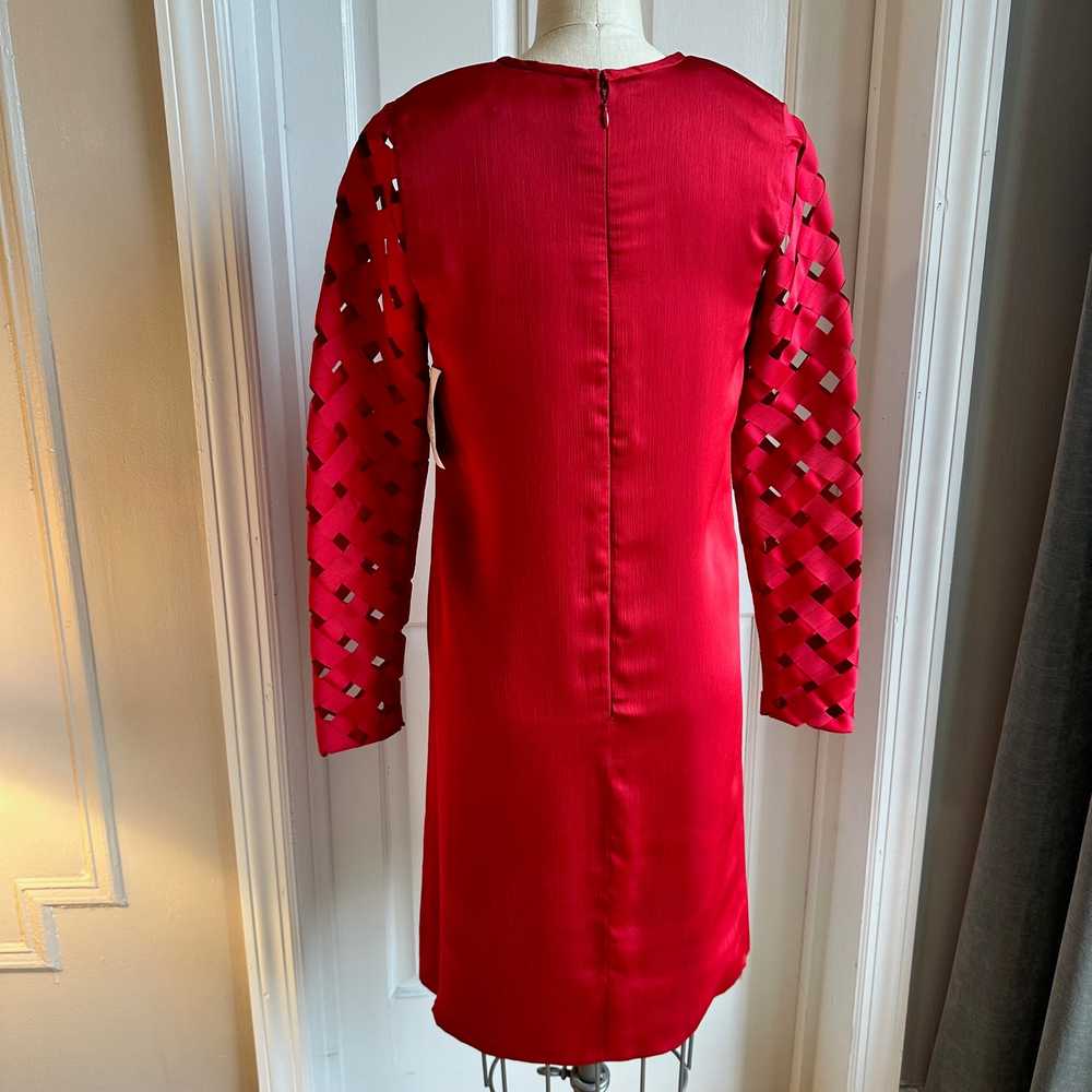 Vintage RUSSELL TRUSSO COUTURE Red Silk Mini Dres… - image 3