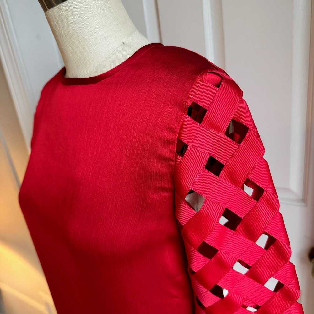 Vintage RUSSELL TRUSSO COUTURE Red Silk Mini Dres… - image 5