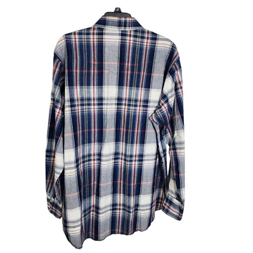 Wrangler Men Shirt 16.5X 35 Pearl Snap Red Blue P… - image 2