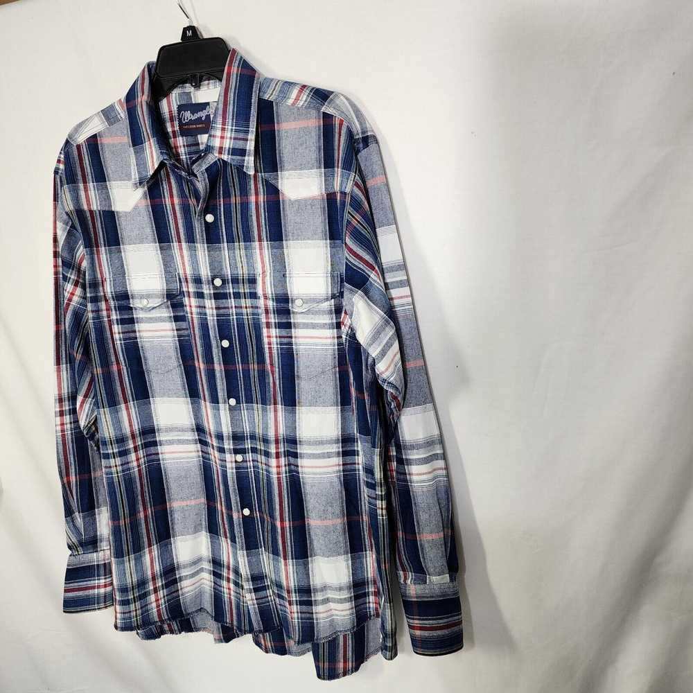 Wrangler Men Shirt 16.5X 35 Pearl Snap Red Blue P… - image 5