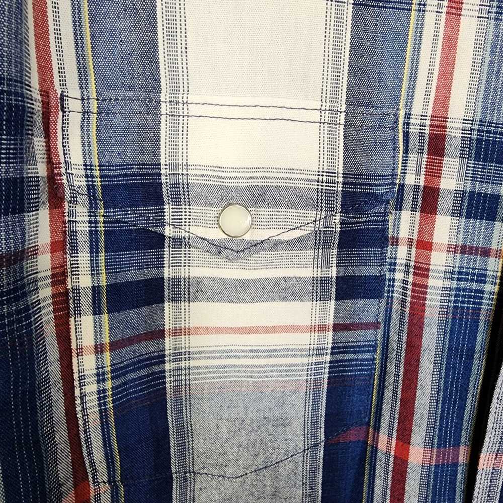 Wrangler Men Shirt 16.5X 35 Pearl Snap Red Blue P… - image 6