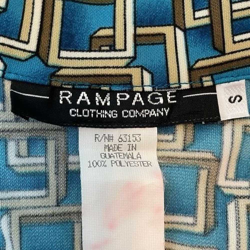 Rampage Wrap Dress Blue Brown Tan Geometric Patte… - image 5