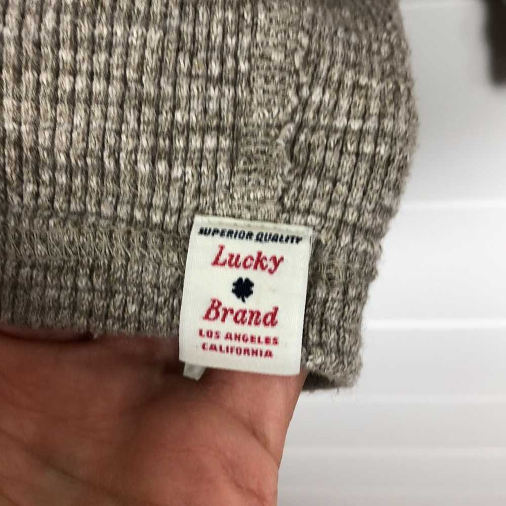 Lucky Brand Lived in Thermal crew neck tan brown … - image 6