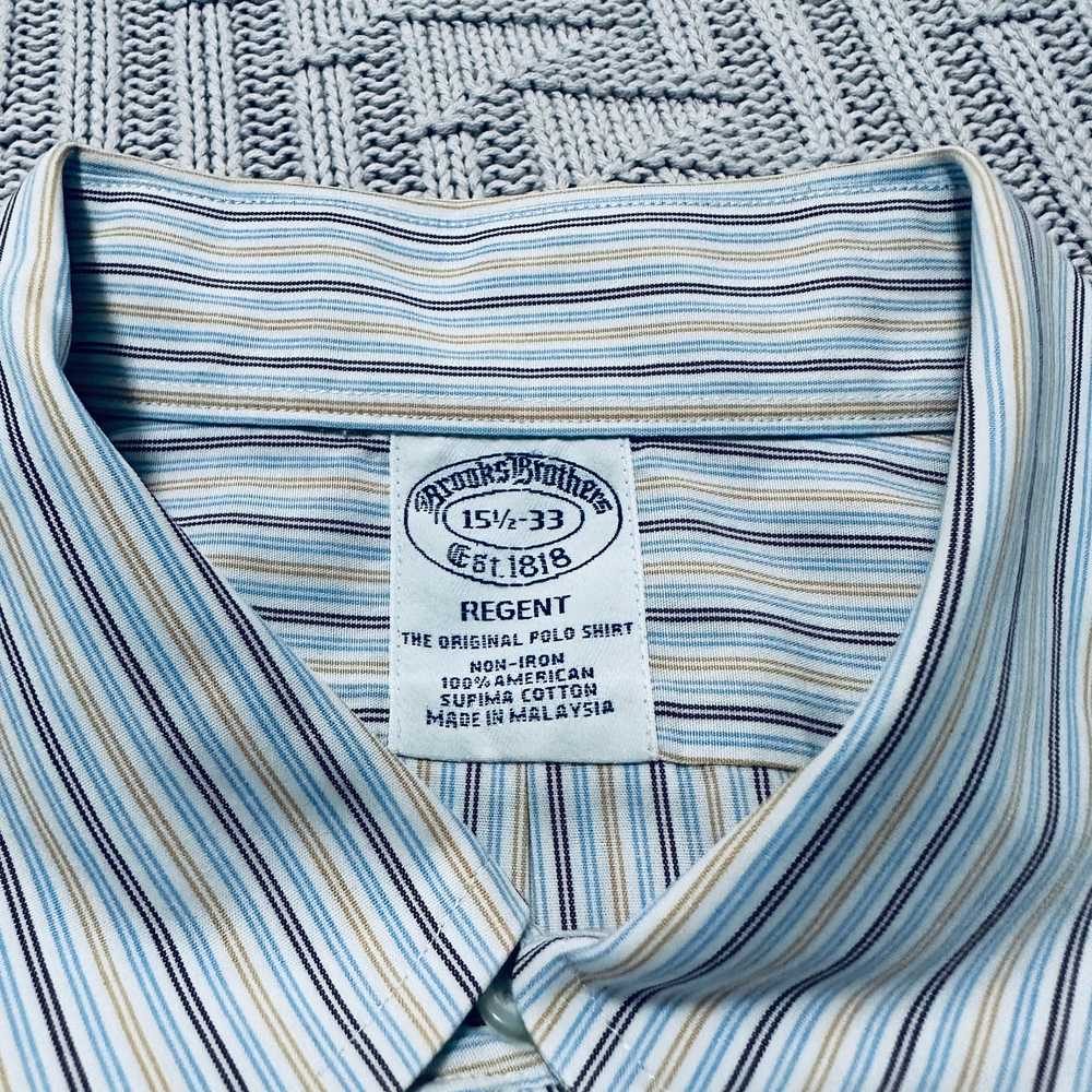 Brooks Brothers brown and blue stripe regent fit … - image 5