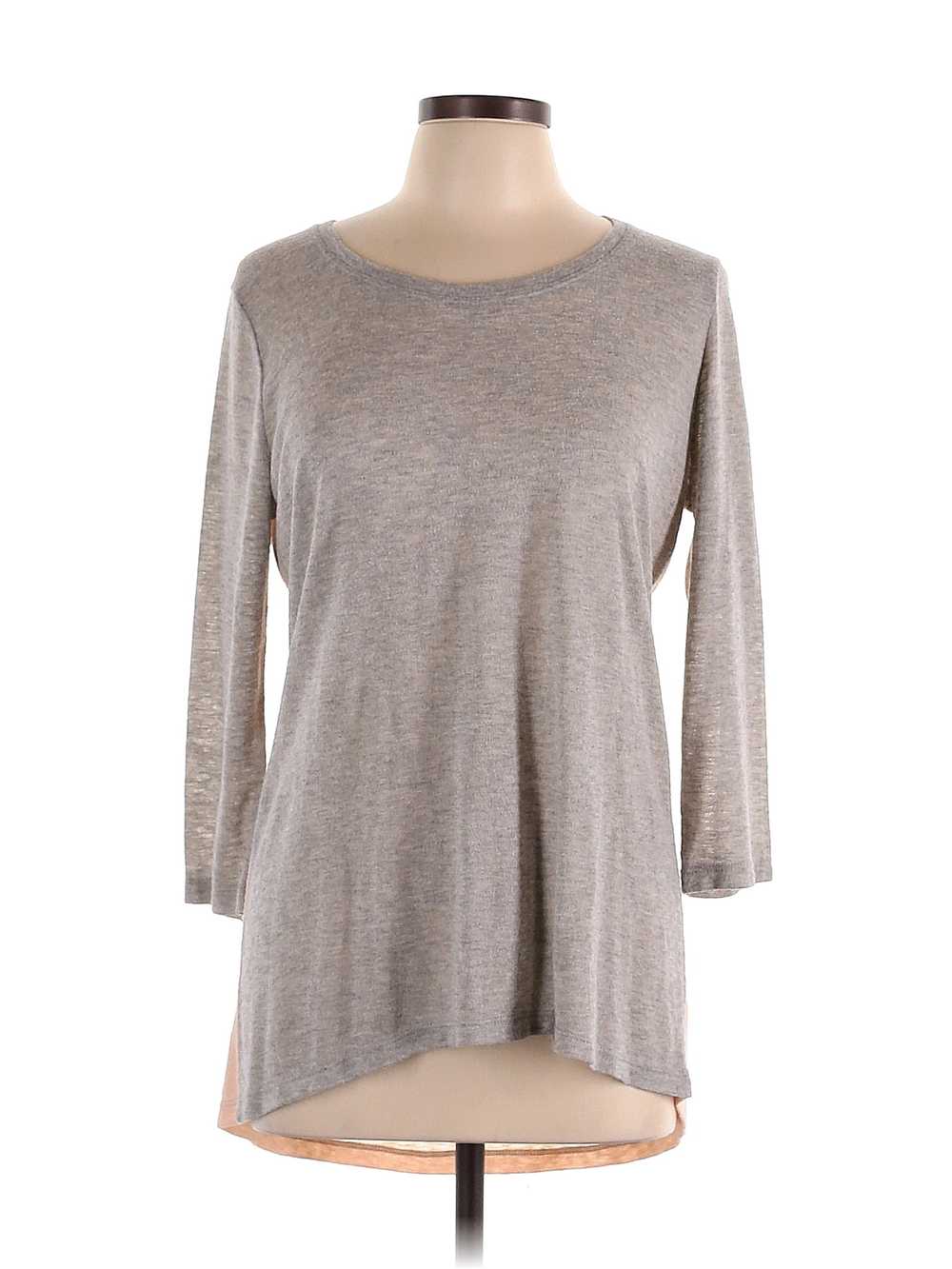 Maison Jules Women Gray 3/4 Sleeve T-Shirt L - image 1