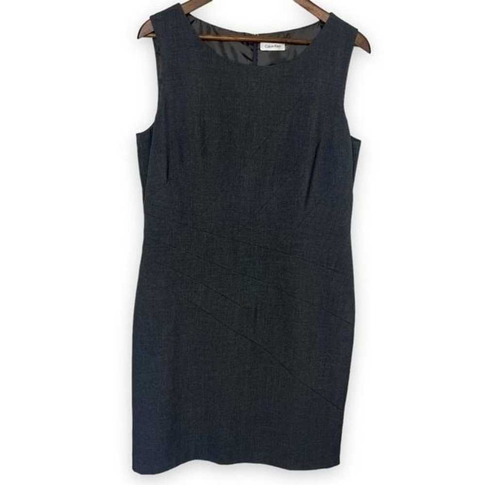 Calvin Klein Gray Sleeveless Sheath Mini Dress Si… - image 2