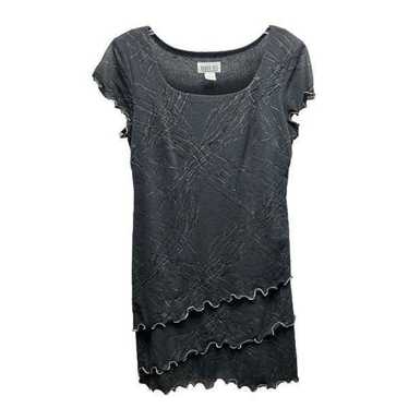 Robbie Bee Womens T Shirt Dress Gray Tiered Lettu… - image 1
