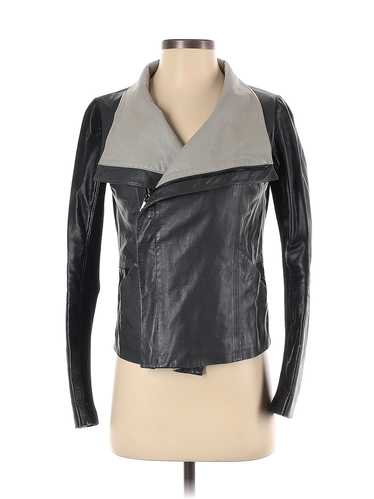 Vince. Women Gray Leather Jacket XS