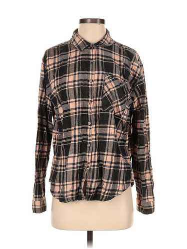 Volcom Women Brown Long Sleeve Button-Down Shirt S - image 1