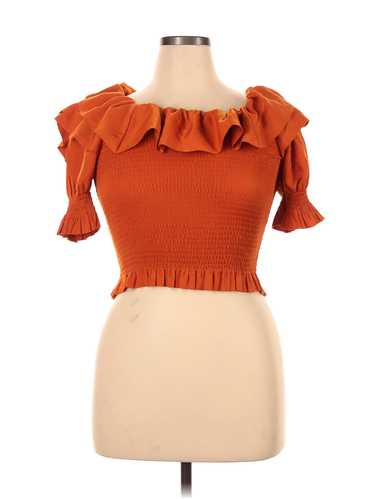 Habitual Women Orange Short Sleeve Top 14