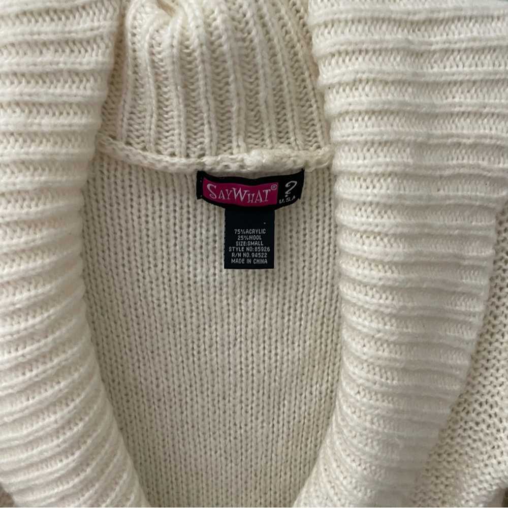 Y2K Cream Sweater Jacket Cardigan - image 2