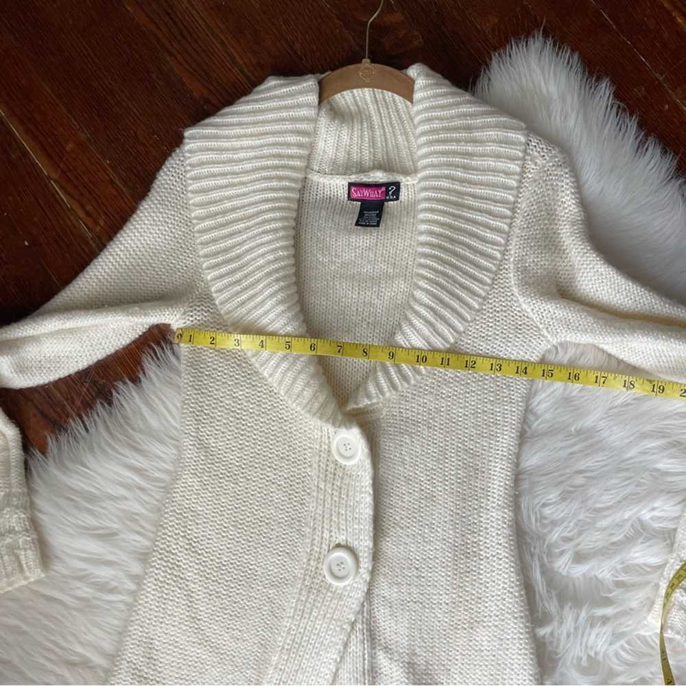 Y2K Cream Sweater Jacket Cardigan - image 5