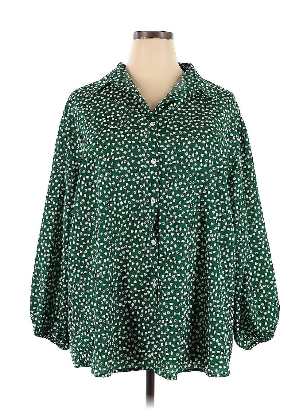 Unbranded Women Green Long Sleeve Blouse 5X Plus - image 1