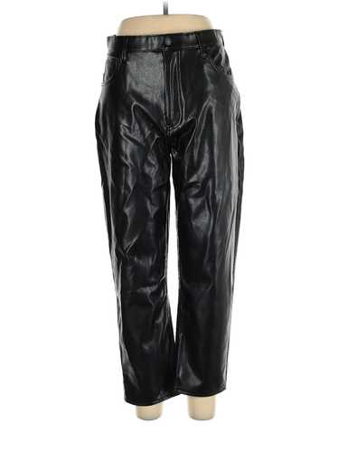Abercrombie & Fitch Women Black Faux Leather Pants