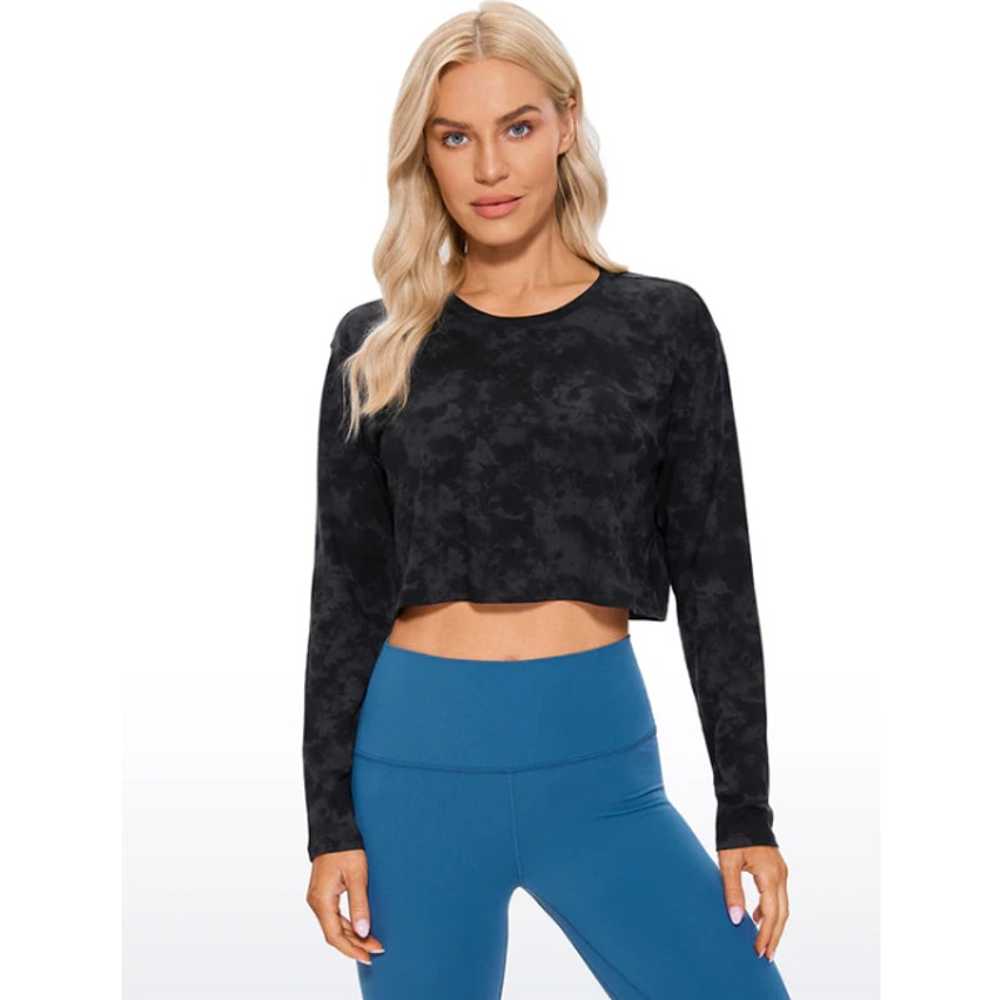 CRZ YOGA Pima Cotton Workout Cropped Long Sleeve … - image 11