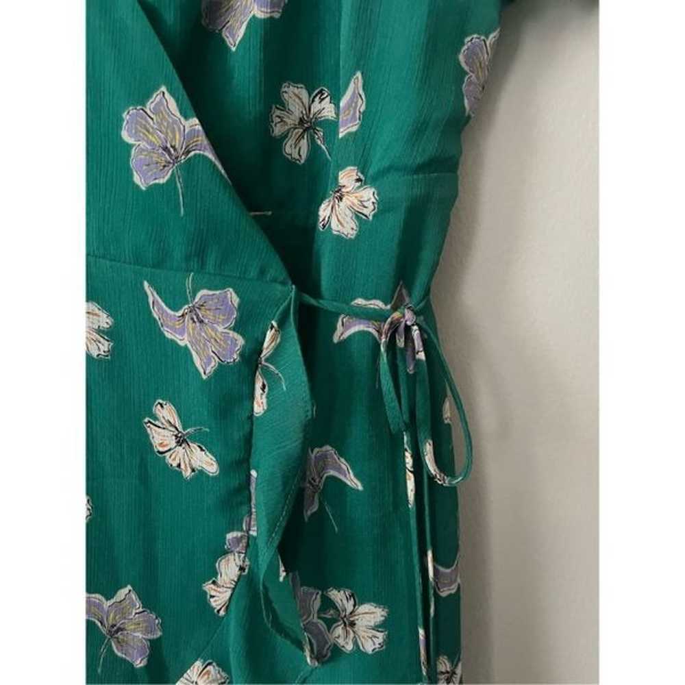 Lush Womens XS Green Wrap Dress Purple Floral Min… - image 2