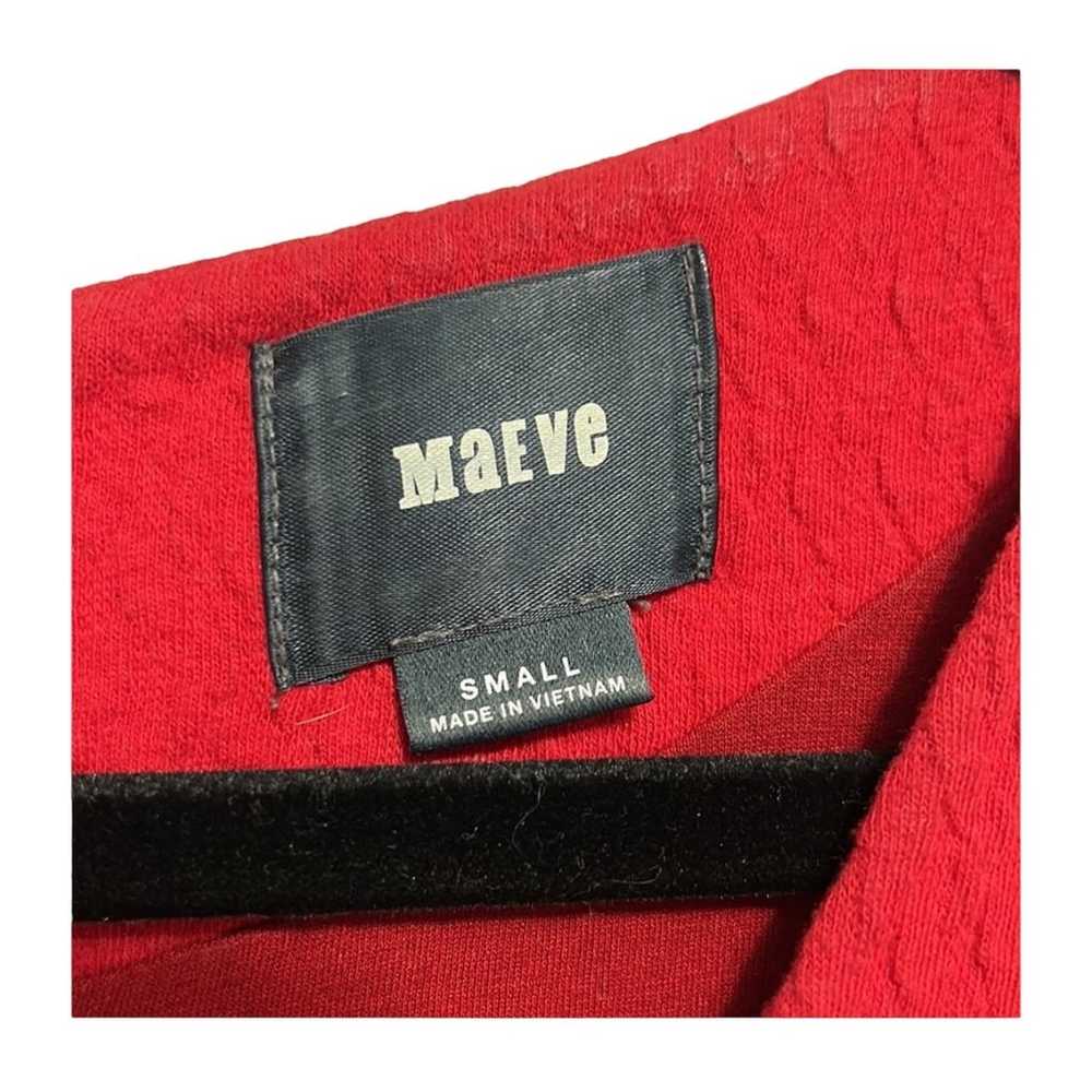 Maeve Anthropologie Splitshade Red Textured Knit … - image 3