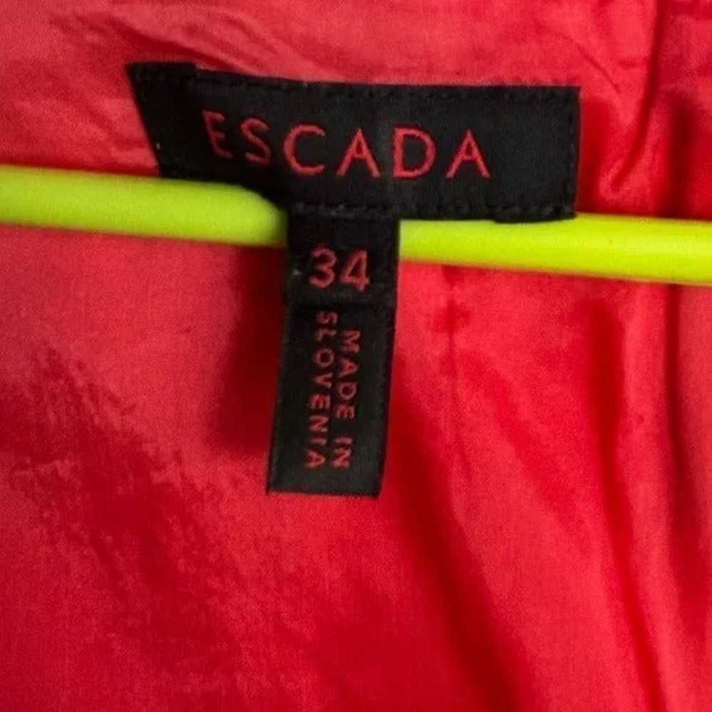 Escada red lined dress sz 34 sz S - image 2
