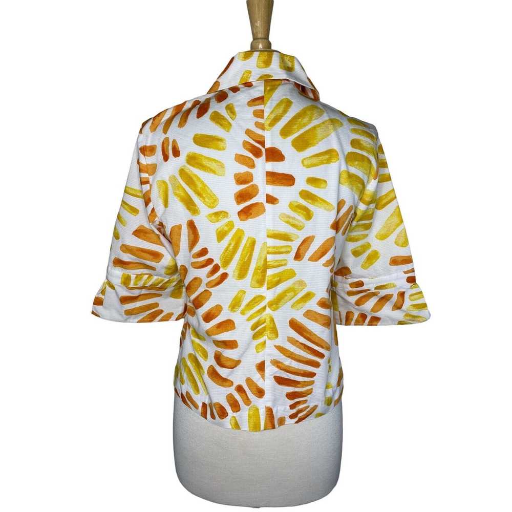 CHICOS Sunburst Abstract Woven Cotton Ribbed Jack… - image 3