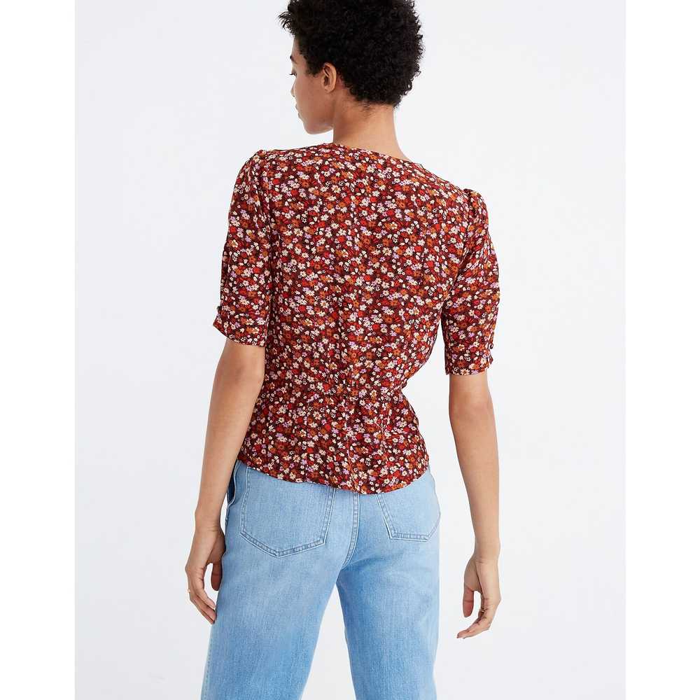 Madewell Silk Button-Sleeve Top in Red Ditzy Flor… - image 6