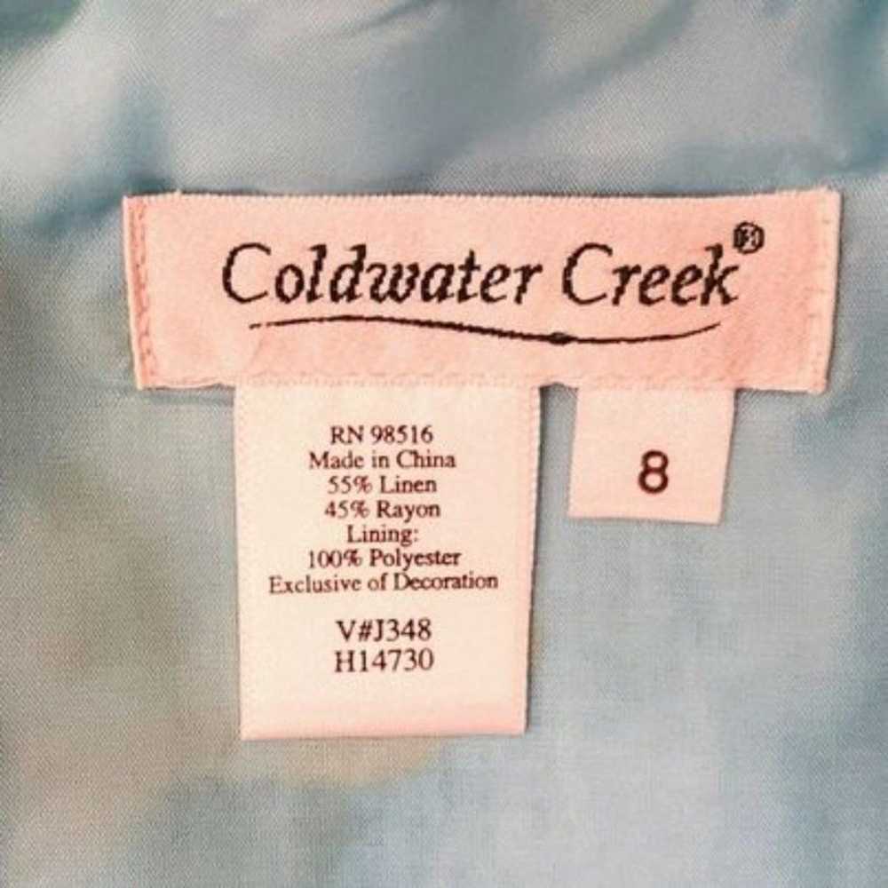 Coldwater Creek Aqua Beaded Linen Sleeveless Dres… - image 7