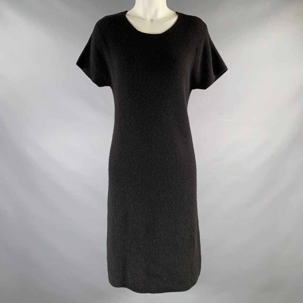 Vintage Black Knit Short Sleeve Dress - image 1