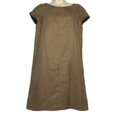 Zara Brushed Vegan Suede Pullover Dress brown cap… - image 1