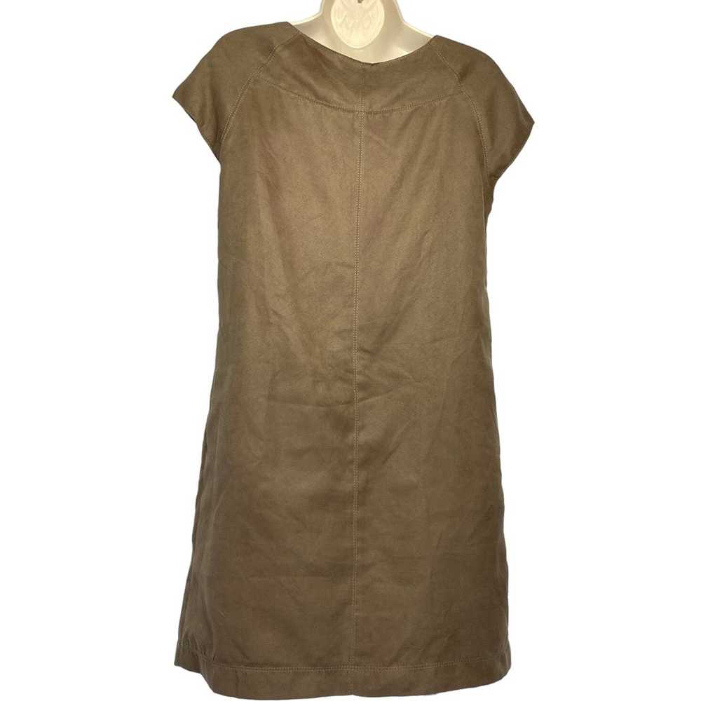 Zara Brushed Vegan Suede Pullover Dress brown cap… - image 4