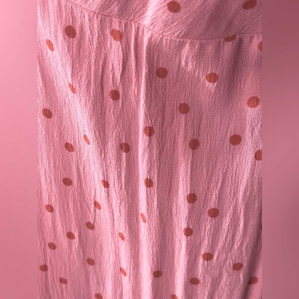 Topshop Pink Polka Dot Midi Slip Dress Size 10 - image 10