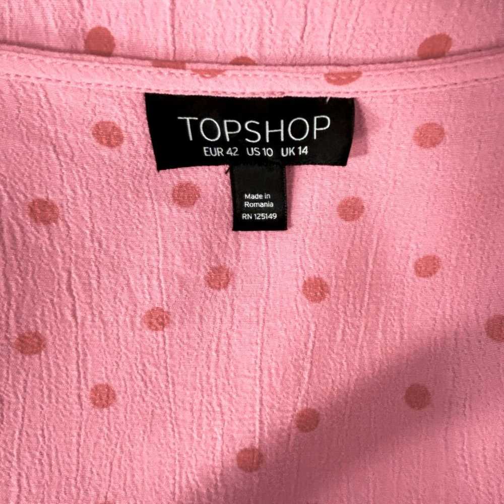 Topshop Pink Polka Dot Midi Slip Dress Size 10 - image 11