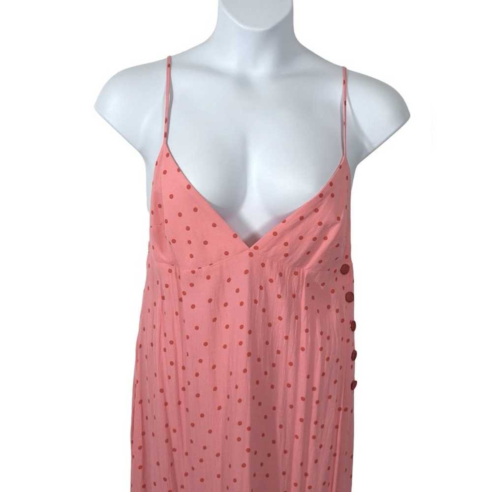 Topshop Pink Polka Dot Midi Slip Dress Size 10 - image 5
