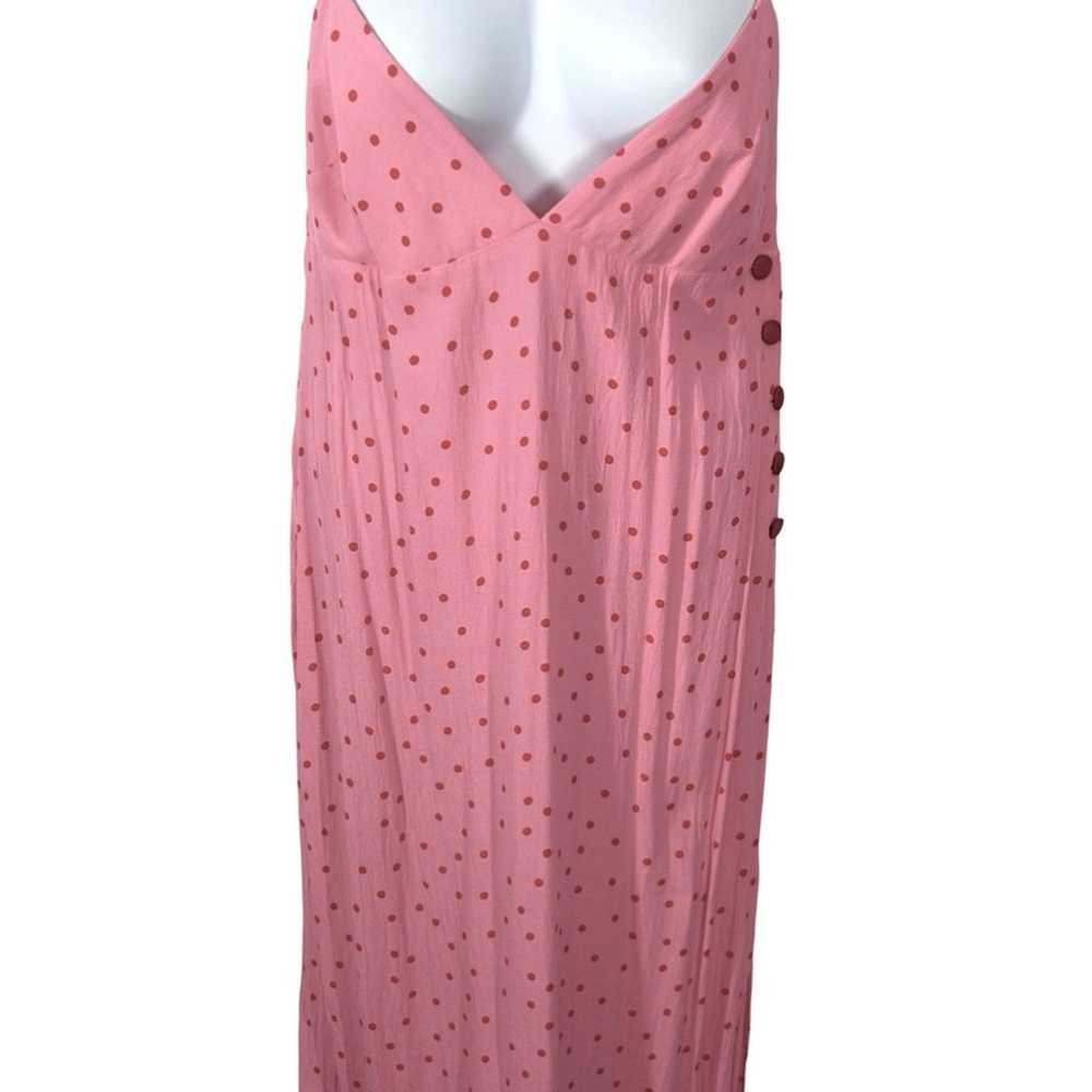 Topshop Pink Polka Dot Midi Slip Dress Size 10 - image 6