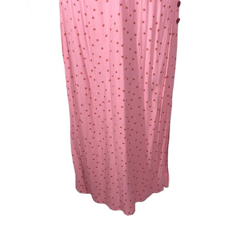 Topshop Pink Polka Dot Midi Slip Dress Size 10 - image 7