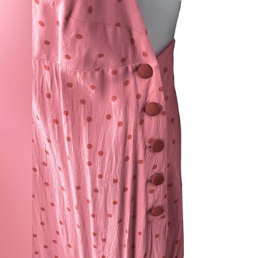 Topshop Pink Polka Dot Midi Slip Dress Size 10 - image 8