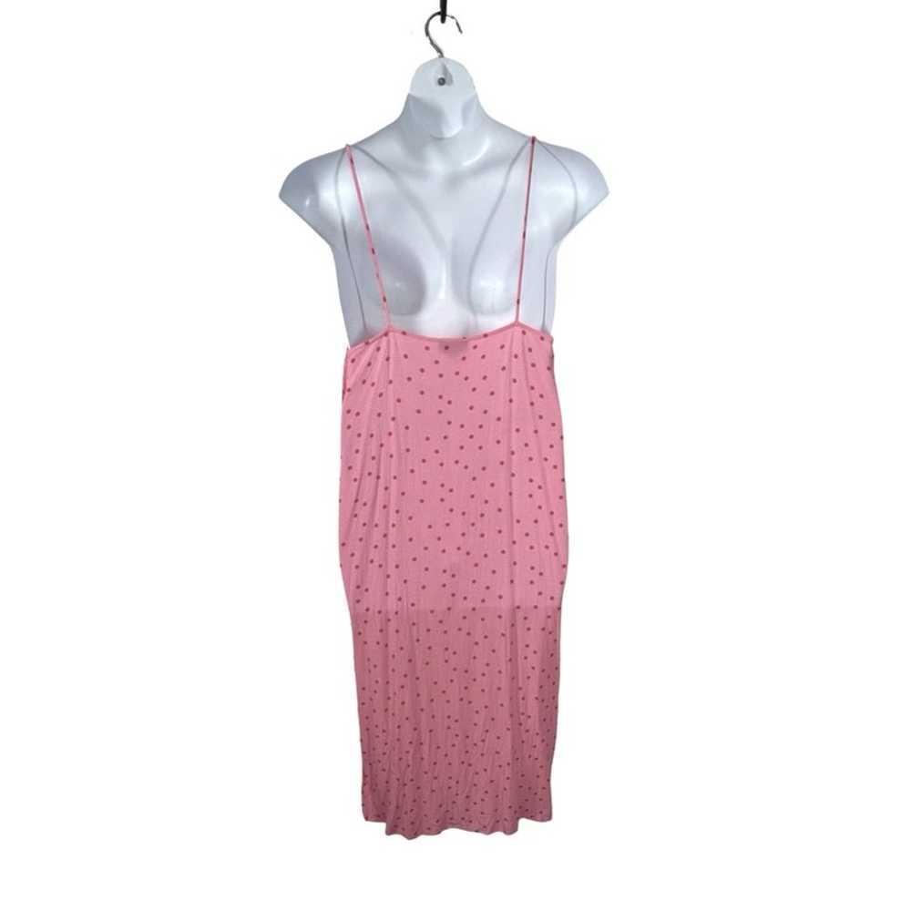 Topshop Pink Polka Dot Midi Slip Dress Size 10 - image 9