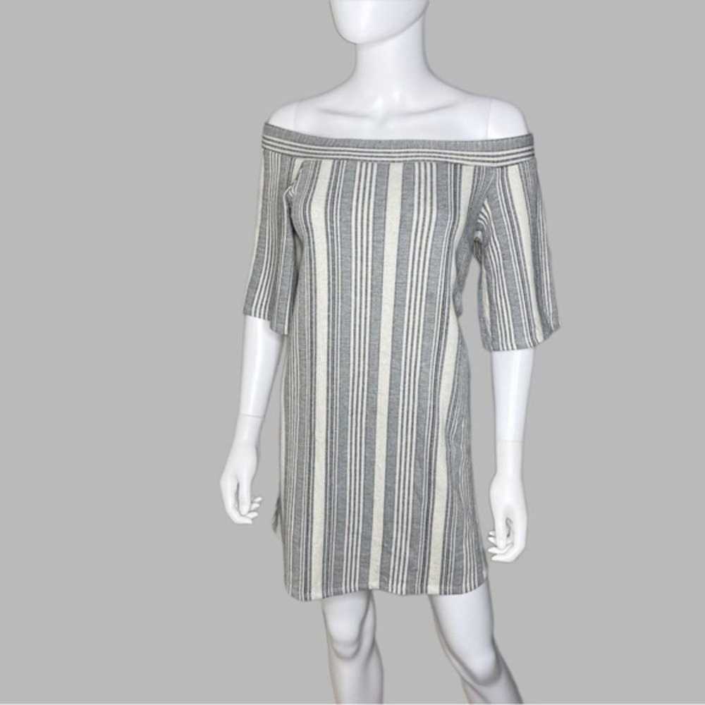 Zara Off The Shoulders Vintage Striped Midi Dress - image 1