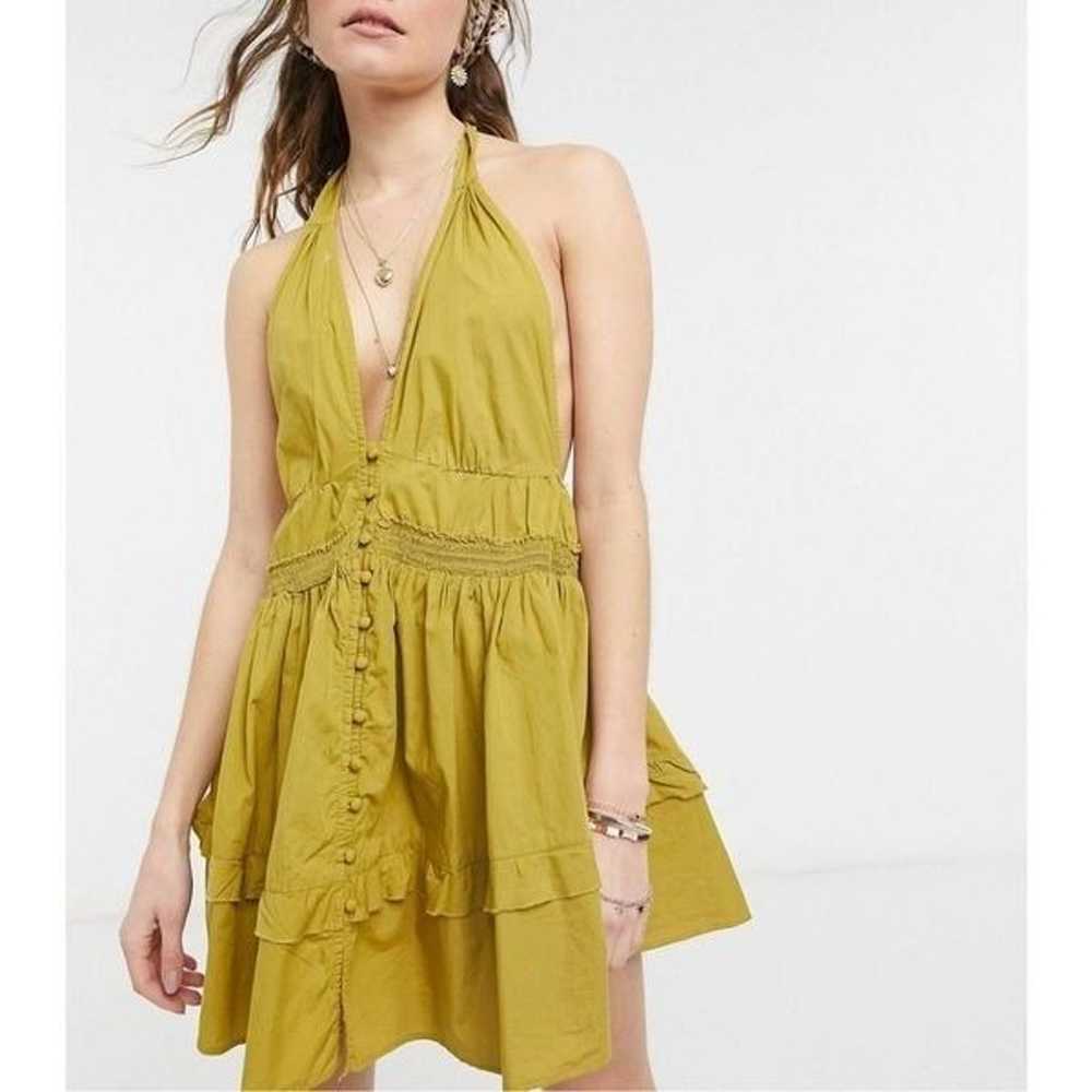Free People Sail Away tunic dress in olive green … - image 1