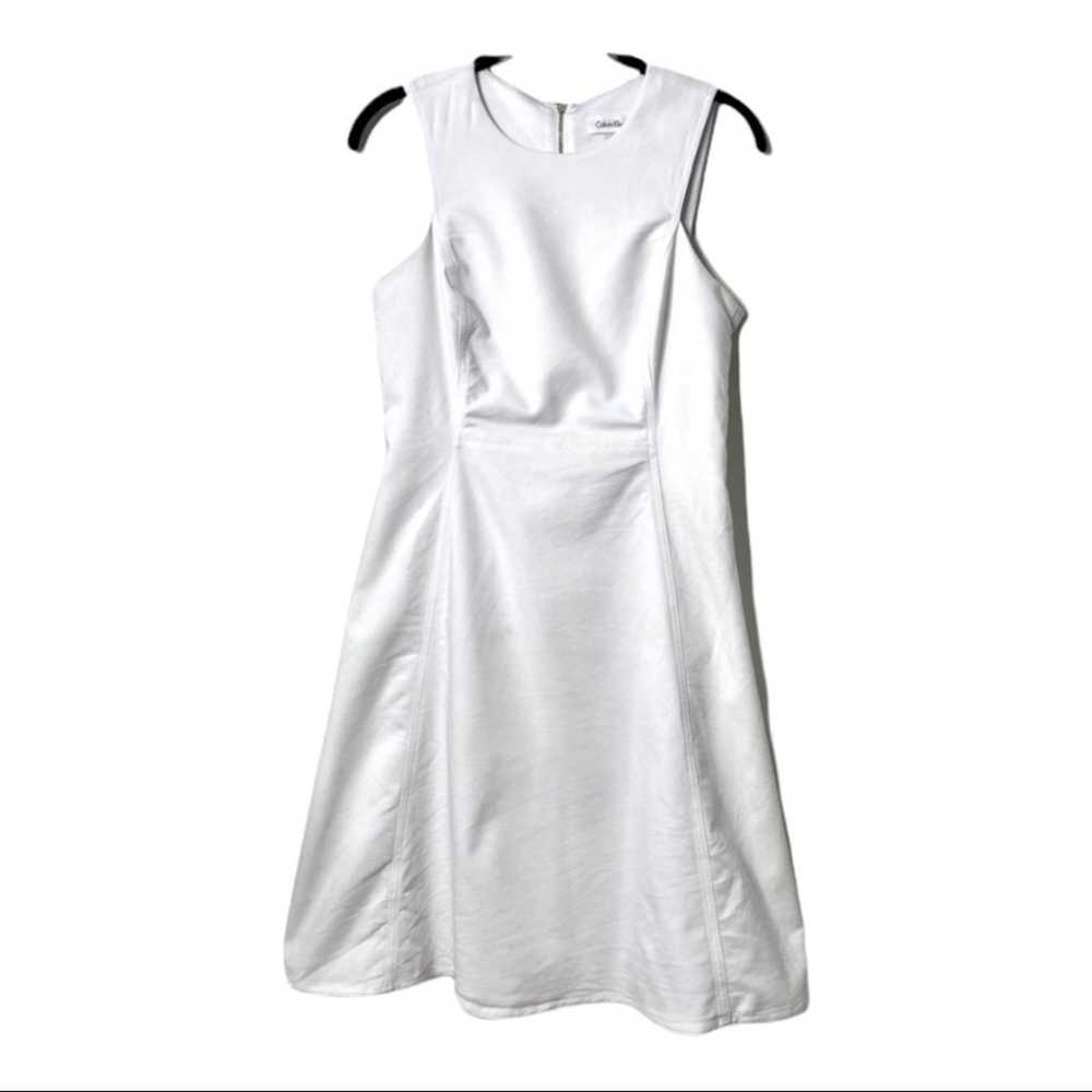 Calvin Klein White Fit and Flare Dress Size 4 - image 1