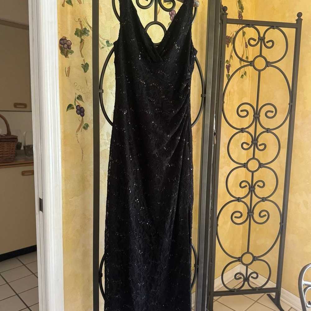 Lauren Size 14 black lace gown - image 1