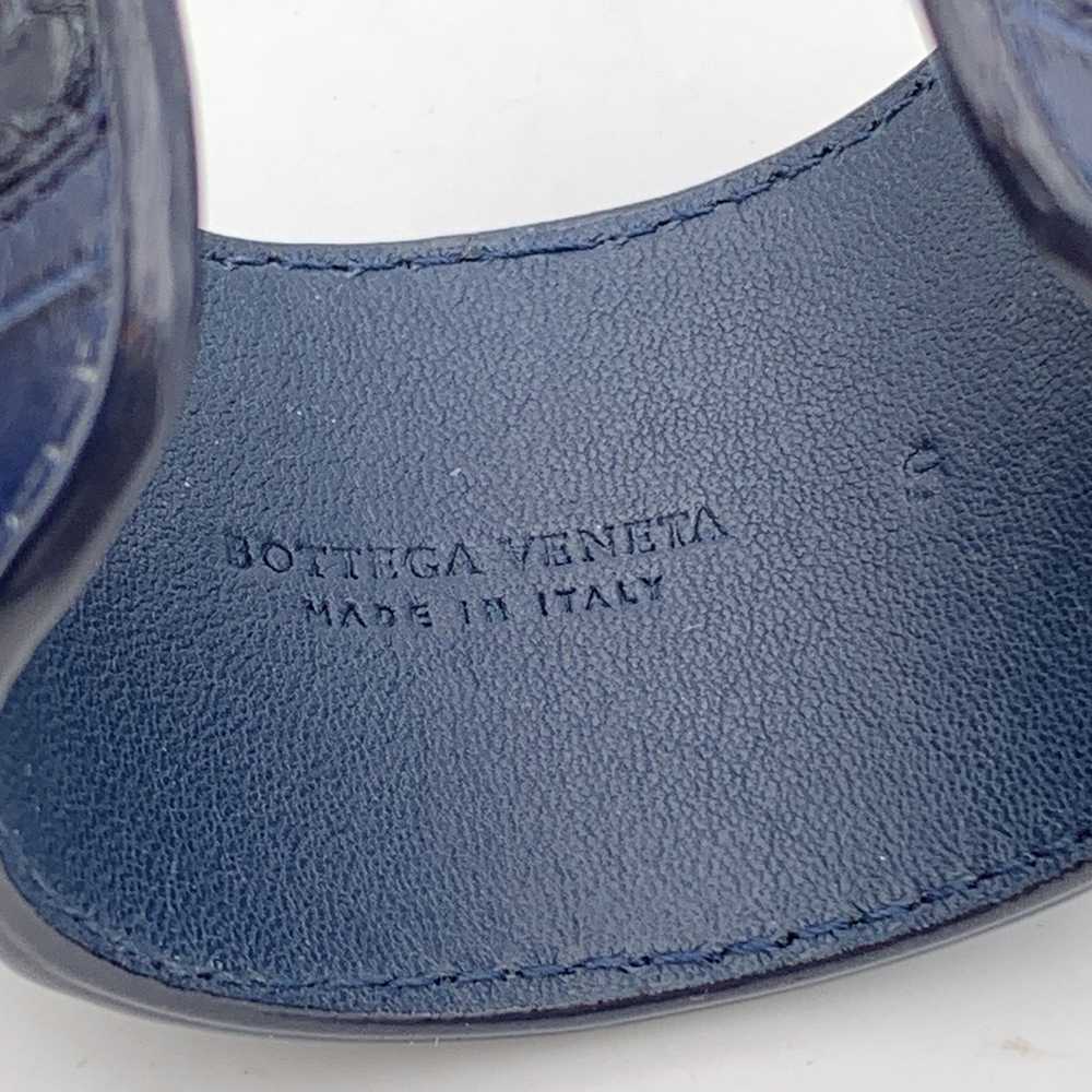 Authentic Bottega Veneta Blue Leather Woven Wide … - image 6