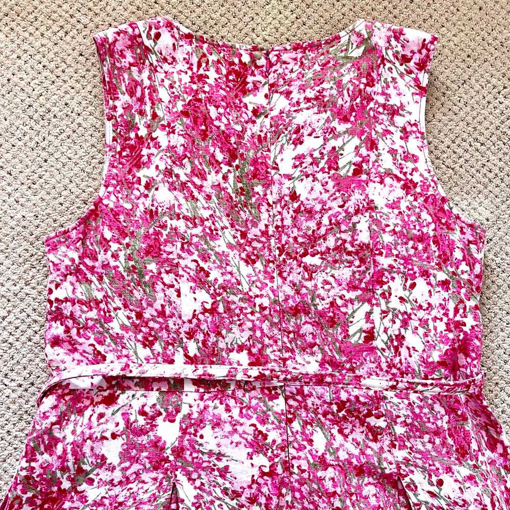 Talbots Woman Pink Floral Fit and Flare Belted Li… - image 10