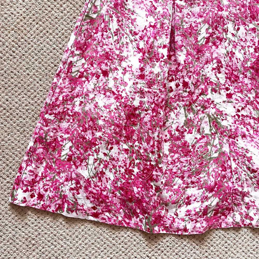 Talbots Woman Pink Floral Fit and Flare Belted Li… - image 3