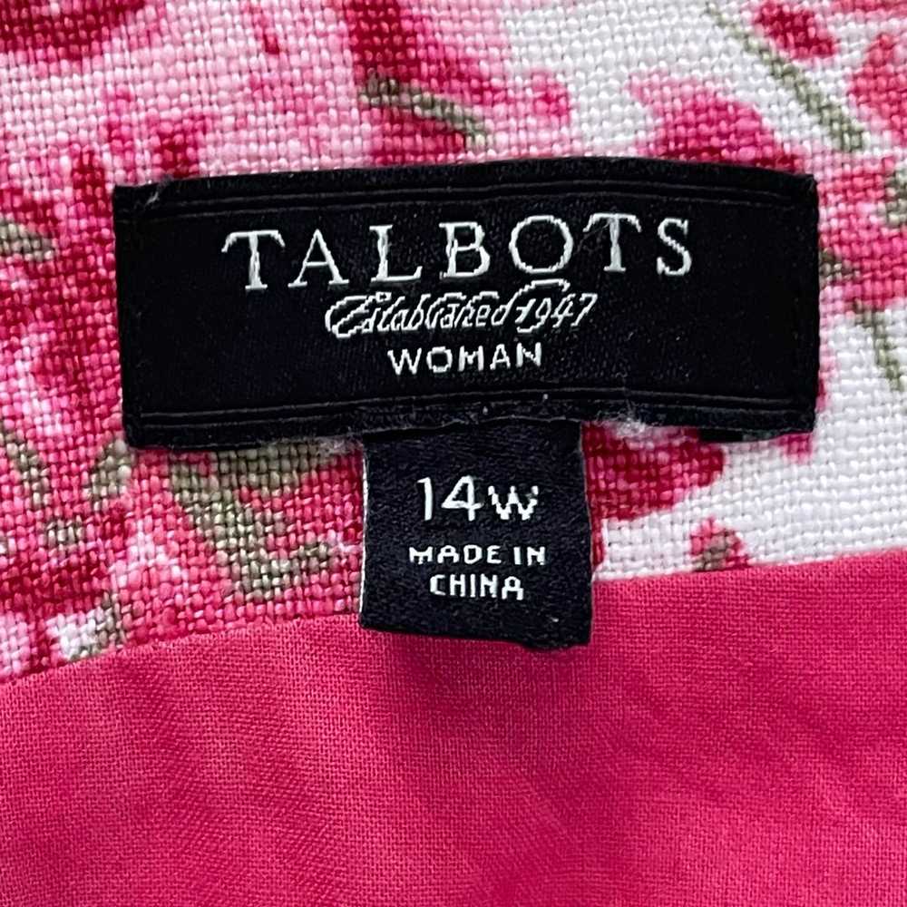 Talbots Woman Pink Floral Fit and Flare Belted Li… - image 6