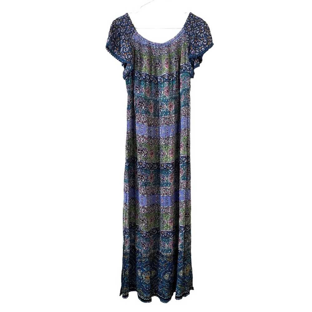 Bila Patchwork Print Long Dress Size XL Purple Bl… - image 12