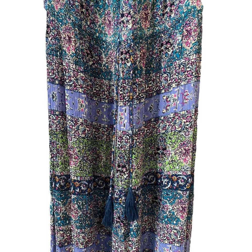 Bila Patchwork Print Long Dress Size XL Purple Bl… - image 3