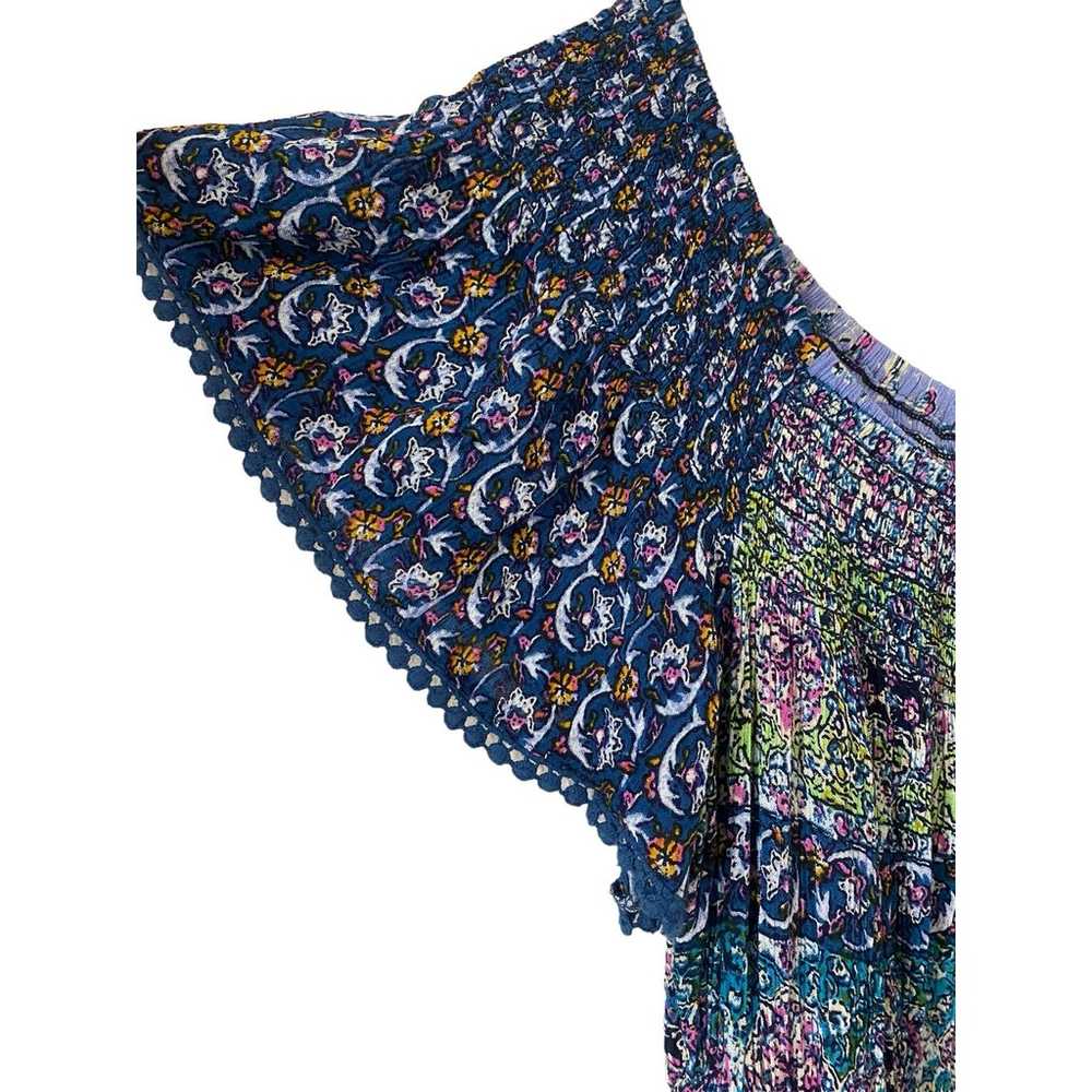 Bila Patchwork Print Long Dress Size XL Purple Bl… - image 5