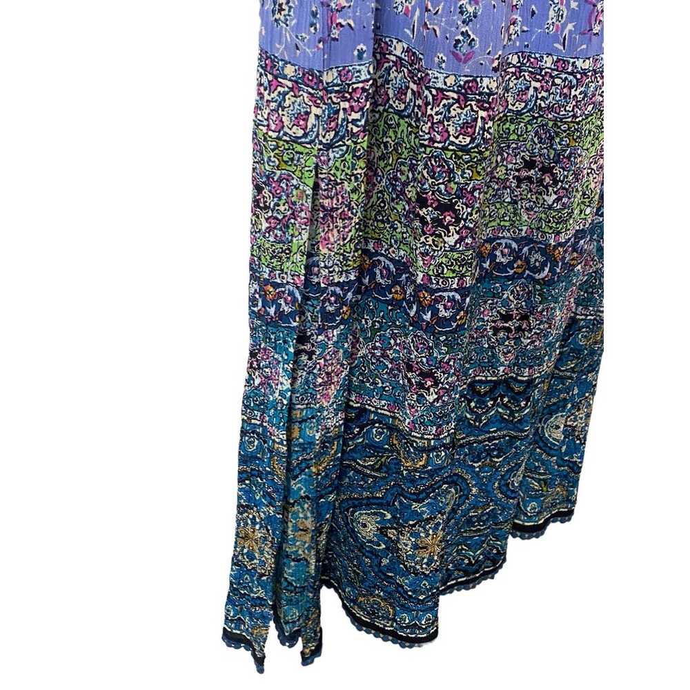 Bila Patchwork Print Long Dress Size XL Purple Bl… - image 6
