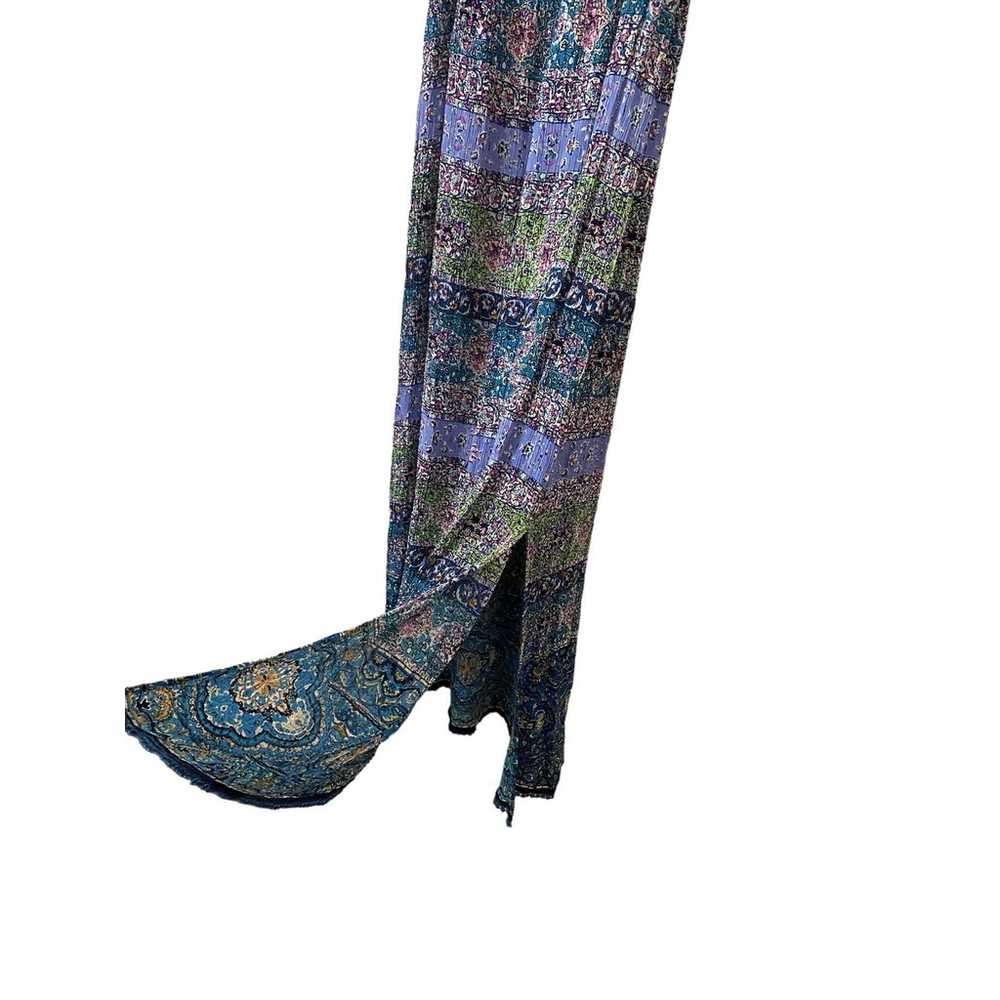 Bila Patchwork Print Long Dress Size XL Purple Bl… - image 7